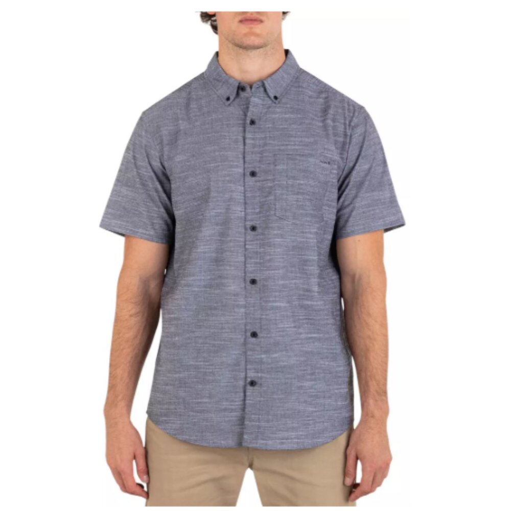 Hurley Short Sleeve Button Down Business Casual Button Up Shirt for Men